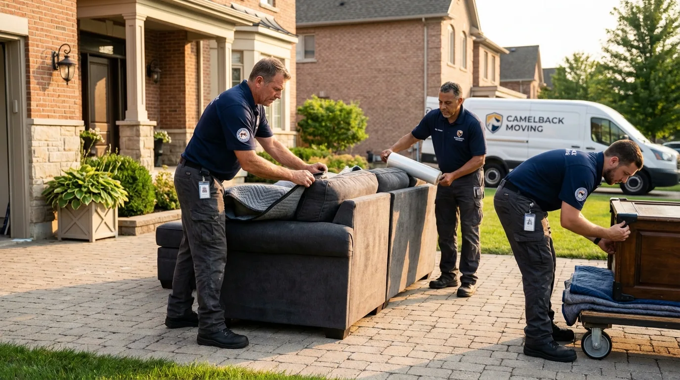 Large estate moving crew wrapping furniture in Antwerp, OH